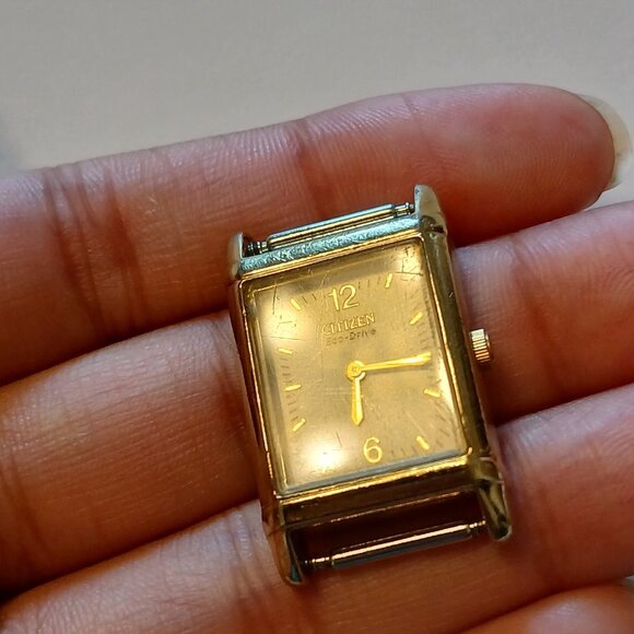 Citizen Eco-Drive Women Gold Tone Rectangle Dial B023-S001561 Watch Case - Picture 3 of 12